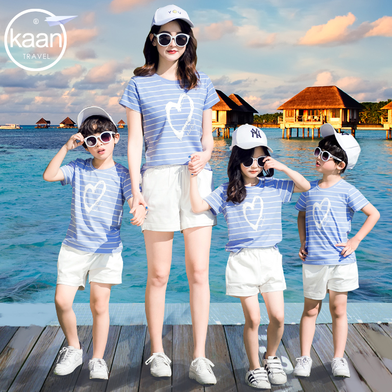 High-end and different parent-child summer clothes 2022 new trendy family of three fashion suits mother-child outfits Western style