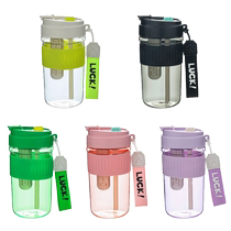 2024 summer portable plastic cup for girls high-looking high-temperature resistant student straw anti-fall water cup customized LOGO