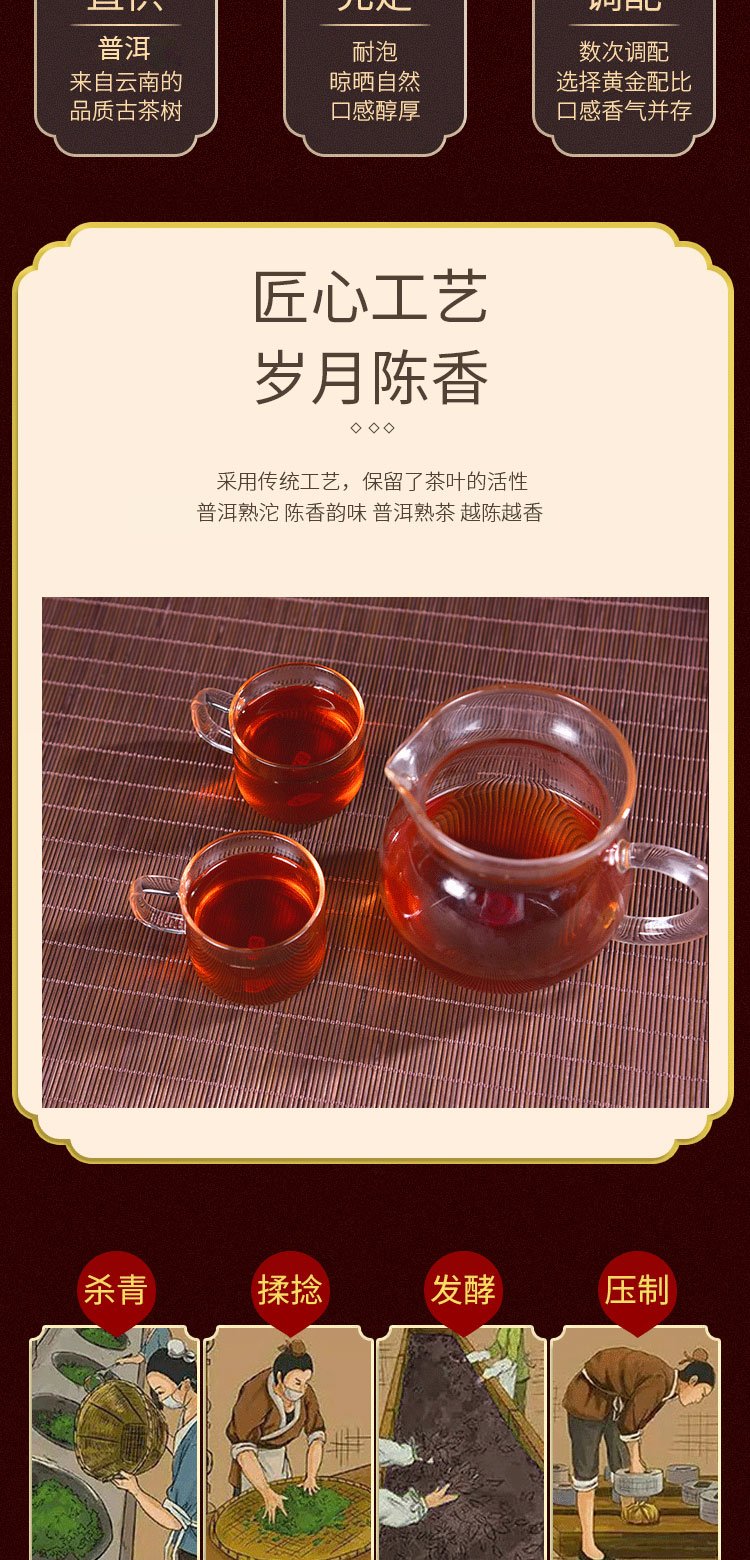 上市茶企，天福天心茗茶 原味普洱小沱茶礼盒装75g29元包邮（需领券）