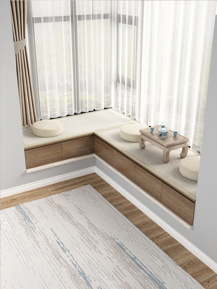 Solid wood bay window cabinet balcony storage cabinet window sill drawer floor cabinet storage low cabinet tatami floor cabinet can be customized