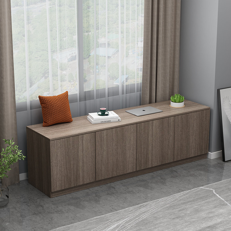 Solid wood balcony cabinet lockers home can sit on the balcony storage lockers large-capacity ground cabinet low cabinet bay window cabinet