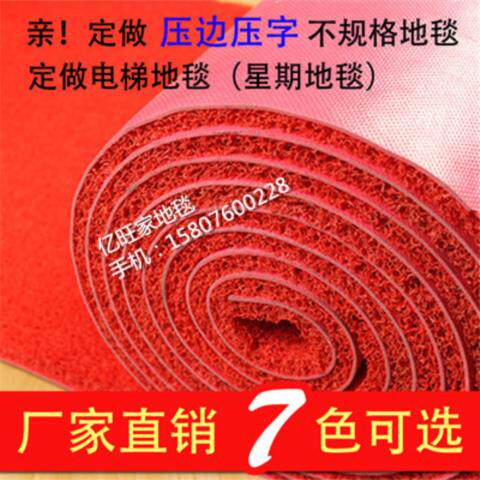 pvc plastic carpet thickened non-slip waterproof welcome hotel mat dust removal door mat wire ring red carpet cutting