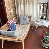 Recliner rattan chair single sofa chair lazy balcony leisure chair new Chinese style furniture single chair chaise longue chair leisure chair