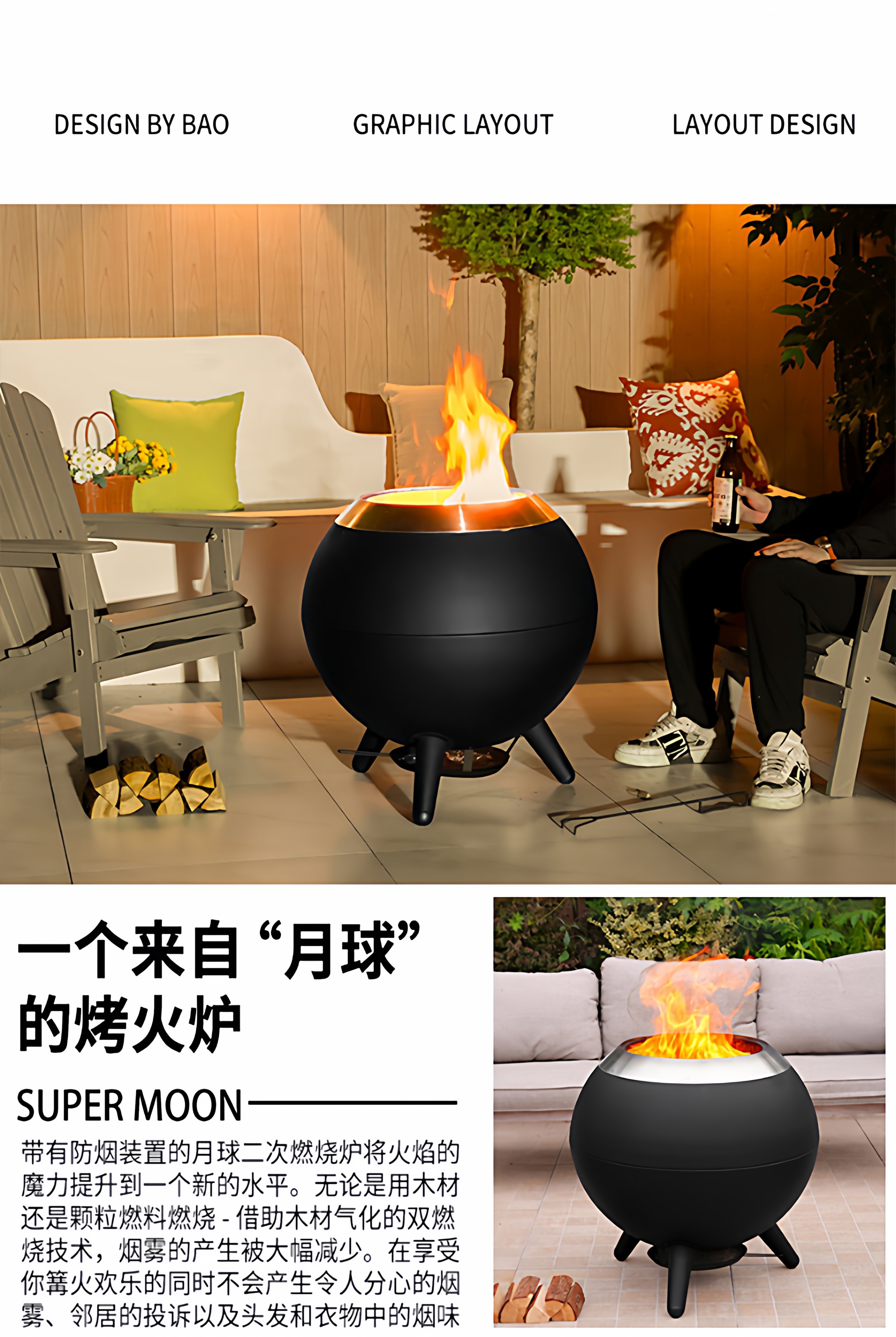 Гриль-печь Outdoor Craftsman Super Moon Small Lunar стандарт