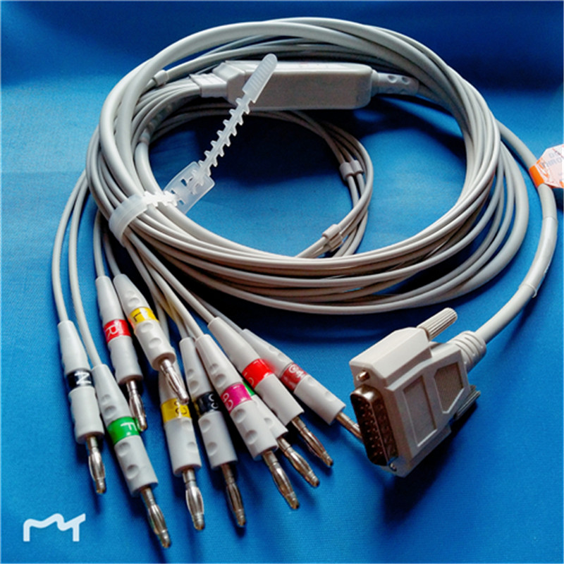 有票百包邮适配兼容麦瑞EC6401 EC6408 12导心电图机导联线4.0