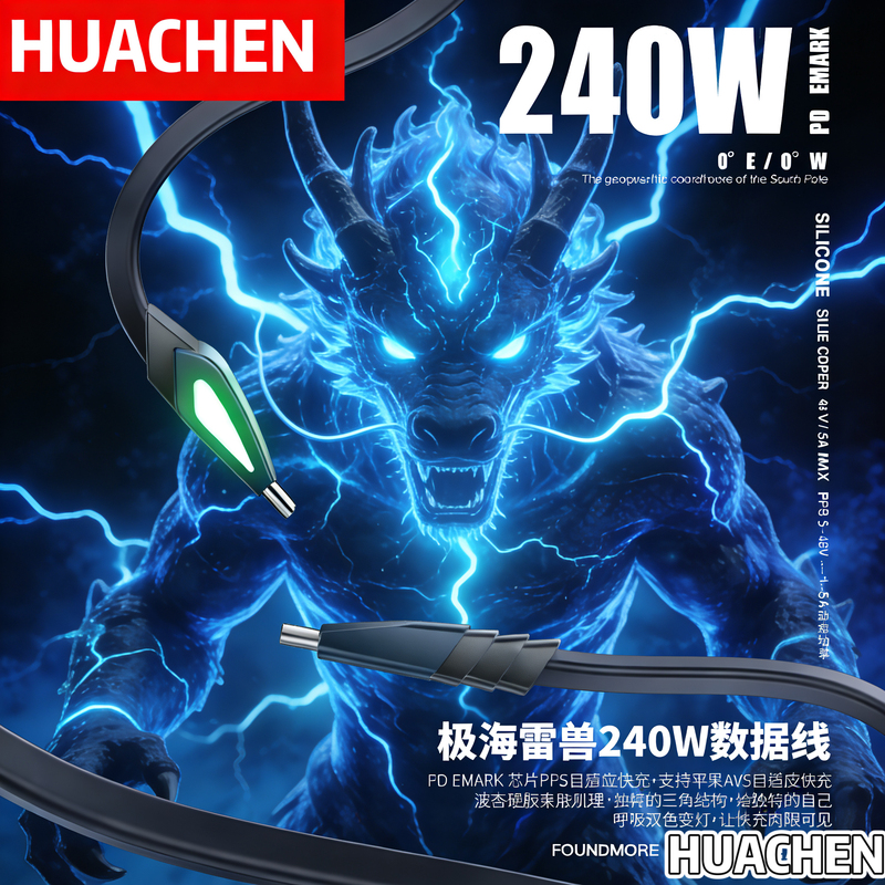 Android Huawei Honor Huachen / Fanwu Fuchang Jihai Lei Beast 240W High-Power Super Fast Charger Triangular Silicone Fast Charging Cable Android Huawei Honor Huachen / Fanwu Fuchang Jihai Lei Beast 240W High-Power Super Fast Charger Triangular Silicone Fast Charging Cable