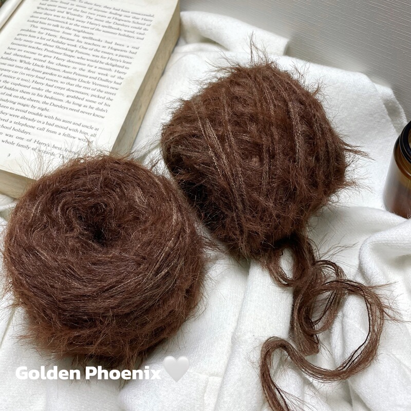 Caramel Brown | Golden Phoenix Hand-Mixed Yarn DIY Yarn Ball for Hand Knitting Bags, Scarves, Hats, Blankets, Hair Ties