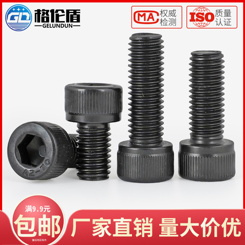 M2M2 M2M2 5M3M4 black 304 stainless steel cylindrical head hexagonal screw plated black zinc national hexagonal bolt
