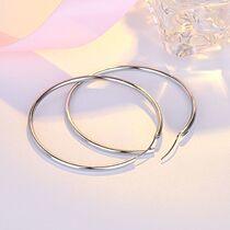 Earrings Han version Ornament Silver Earrings Rhombus FLOWER EAR RINGS EXAGGERATED LARGE CIRCLE LAP Versatile Foreign Air small Qingxin