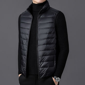 2024 winter new men's down jacket vest regular slim down liner thin vest warm and lightweight shoulder