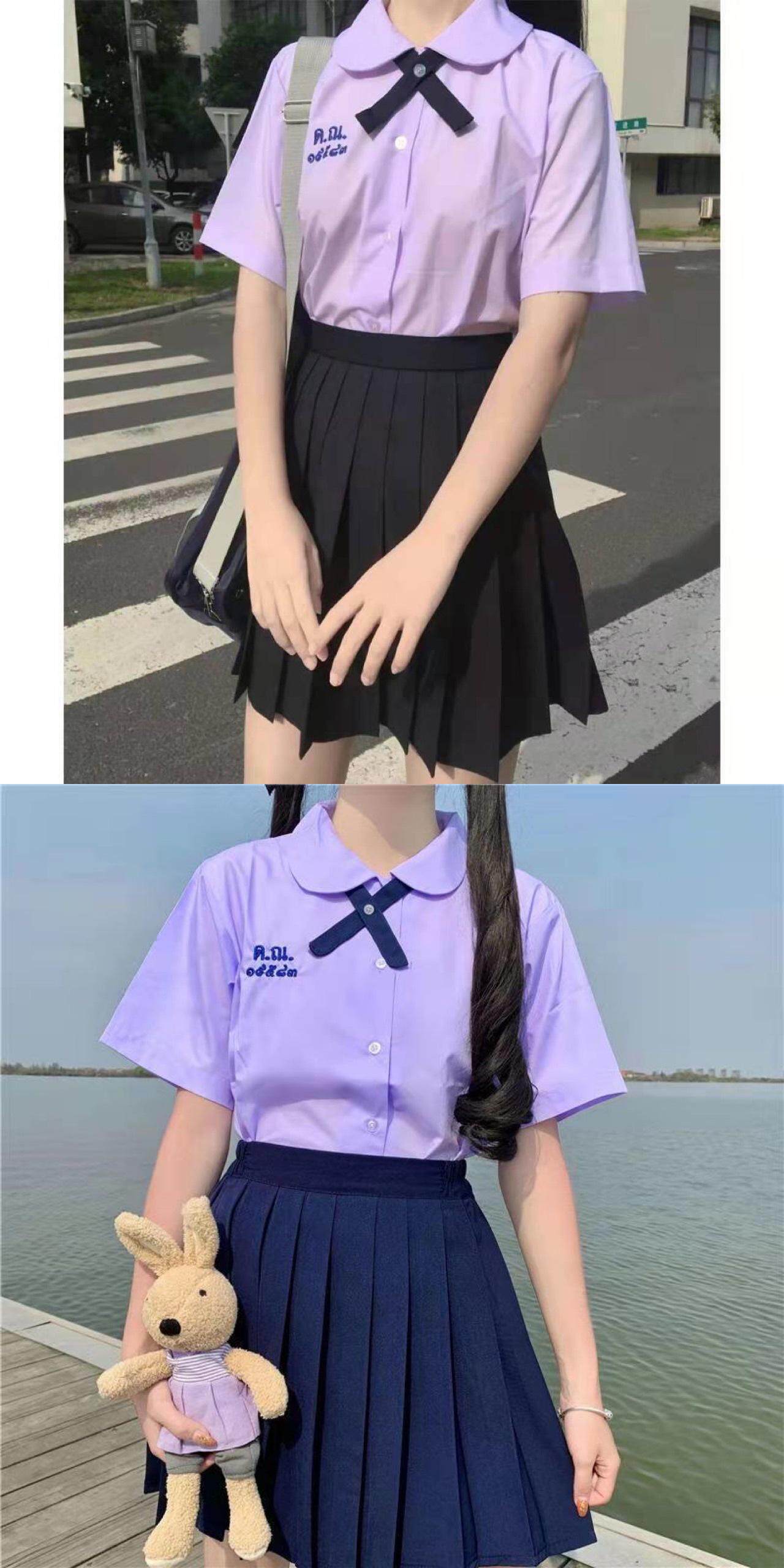 jk制服加工定制 泰国校服娜诺禁忌女孩初恋泰式短袖衬衫jk制服套装裙子女学院风夏