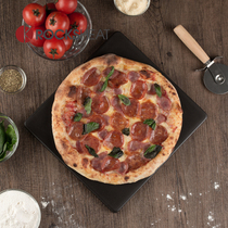 Single-sided black ceramic glaze high-temperature baking slate pizza European-wrapped oven slate
