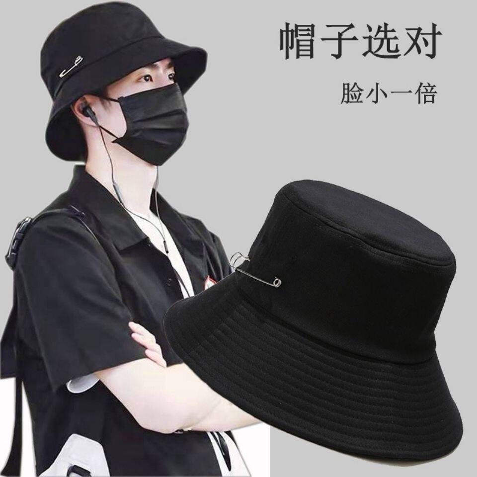 Shaw War in the same style hat Han version Chaodiners Japanese hip hop basin hat Summer sun protection 100 lap sun hat fisherman's hat