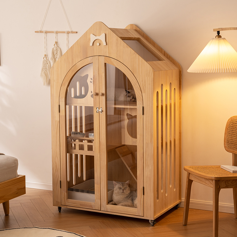 Cat Villa Solid Wood Cat Cage Mega Home Indoor Cat Room Kitty Cat House Cat Room Pet Cat Room Cat Room