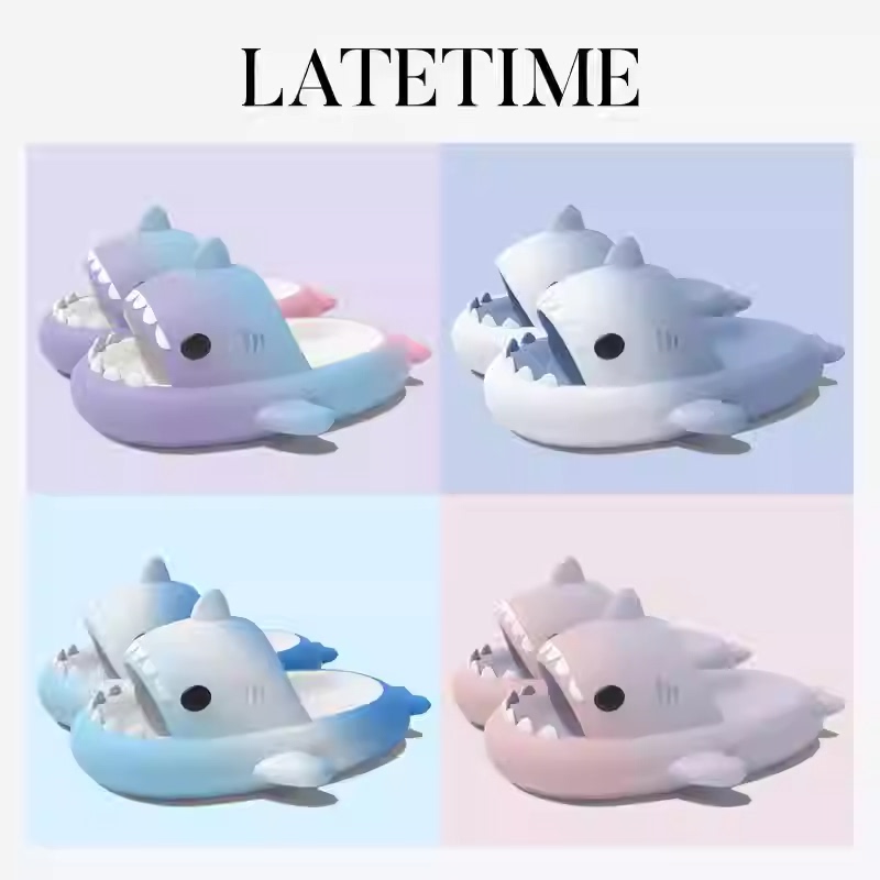 Rainbow Shark Slippers for Women, Cute Summer ins Outdoor Wear, Bathing, Non-Slip, Soft Sole, Parent-Child Children's Sandals for Women