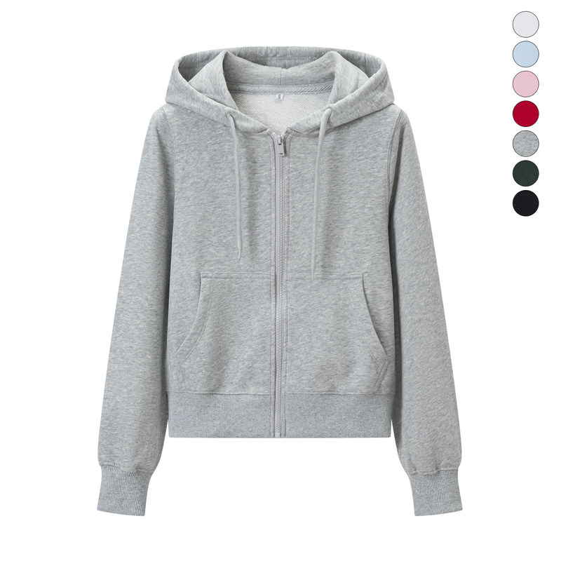 High-Quality Women's Casual Hooded Cardigan Sweatshirt 2026 Autumn New Sports Hoodie Zipper Long-Sleeve Short Jacket