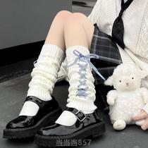 ?Leg socks womens y2k warm mid-calf sheath jk autumn and winter calf white Japanese style knitted Lolita