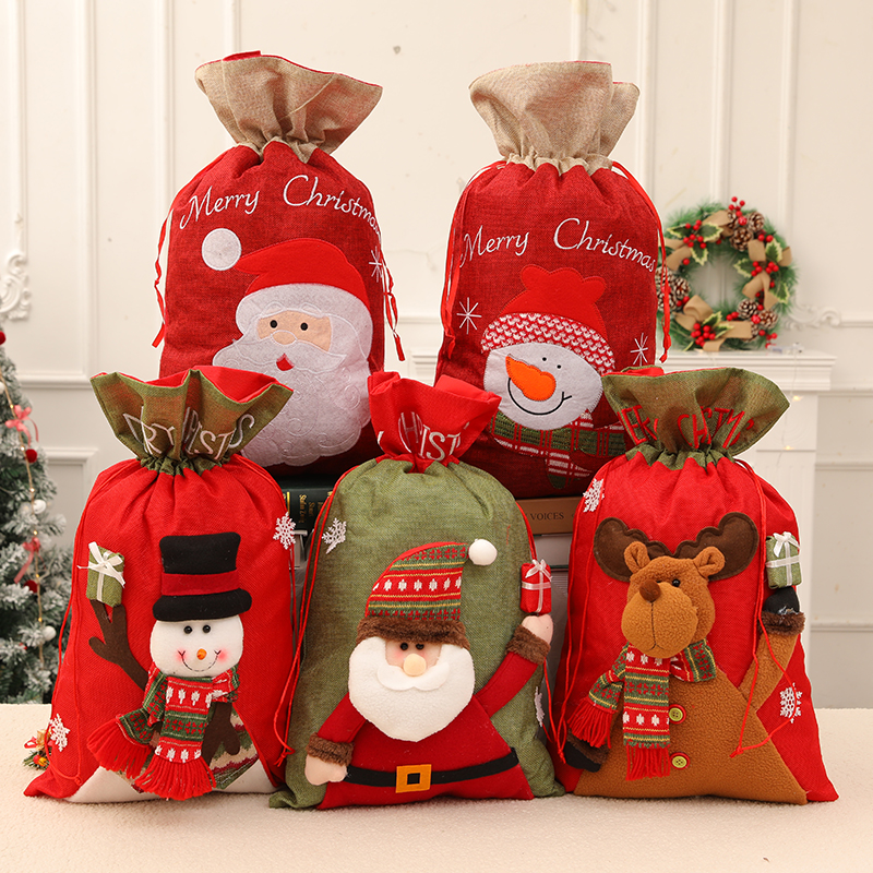 Christmas Apple Bags Christmas Ornaments Candy Bags Christmas Eve Gifts Large Gift Bags Tote Bags Gift Bags
