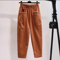 The new thin elastic water wash cotton nine - minded cotton cotton cotton cotton cotton cotton cotton cotton high waist casual pants in the summer