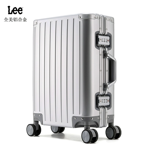Lee Металлический универсальный чемодан подходит для мужчин и женщин на колесиках, алюминиево-магниевый сплав, 20 дюймов