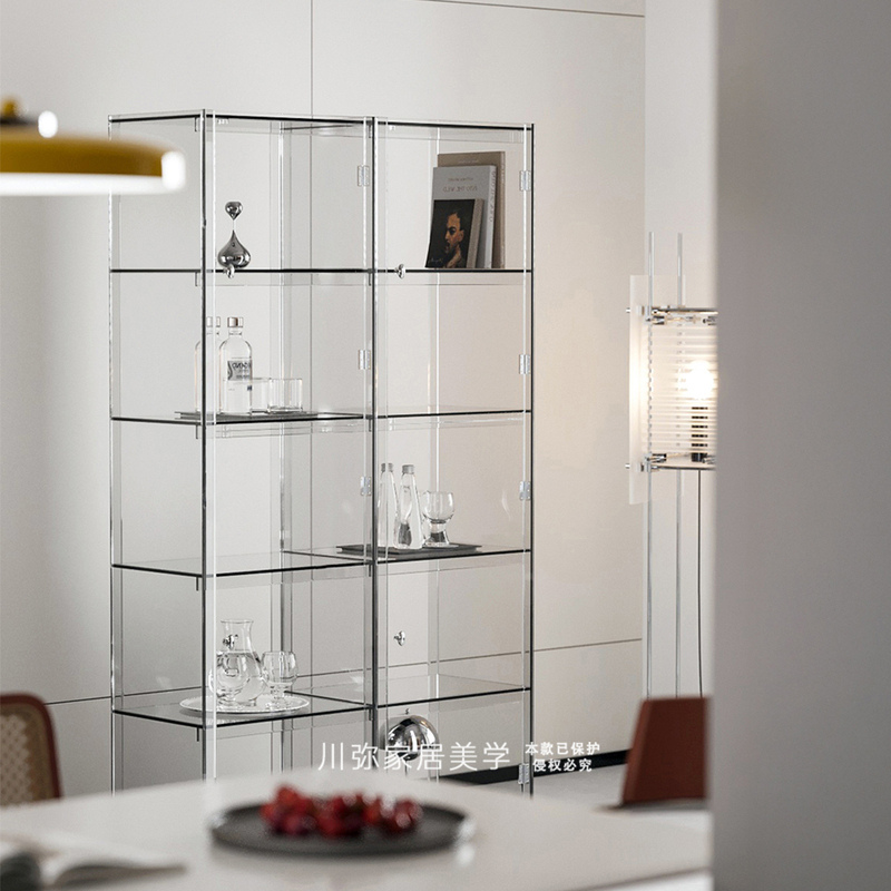 Bookcase Cabinet, Floor-Standing Bookshelf, Living Room Acrylic Storage Cabinet, Integrated Wall-Mounted Storage, Display Cabinet, Storage Rack