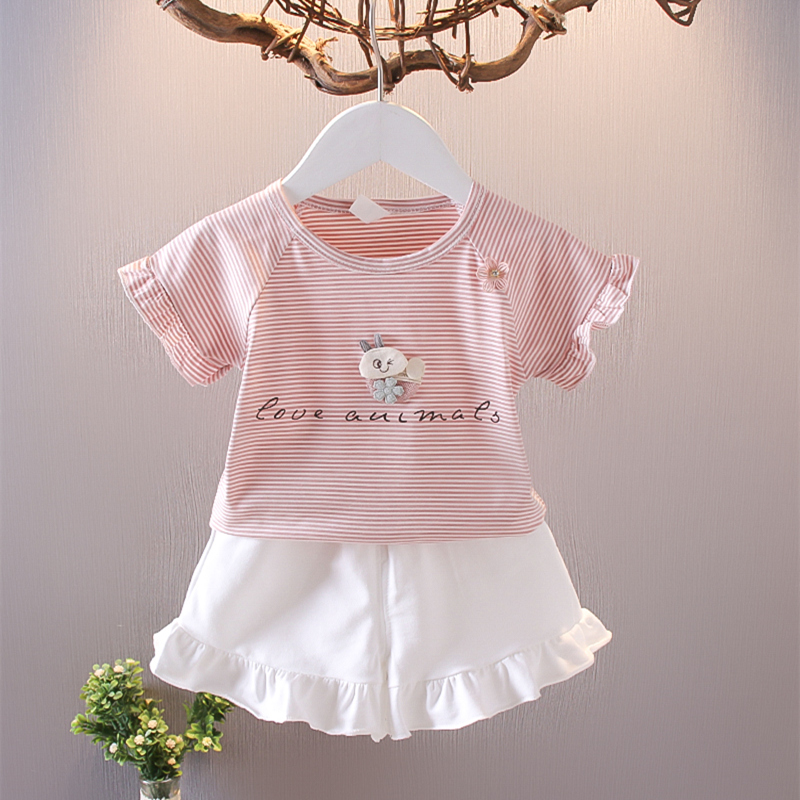 Han Fan Han Fan Girl Summer Short Sleeve Two Pieces of Summer Clothing Children Clothes 1 2 - 3 - 4 years old