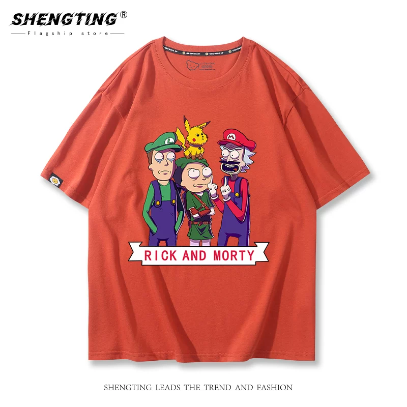 Футболка Rickhe and Moti Locked Mary Mario T -shirt мужская, стиль Lazy Trends, короткие рукава, футболка из ткани