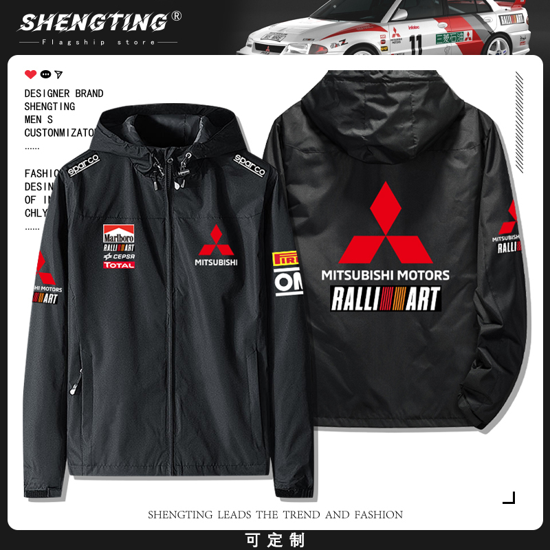 Mitsubishi Racing Jdmevo Modified Car Enthusiasts' Jacket for Men and Women, Autumn and Winter Hooded Top, Coat, Jacket