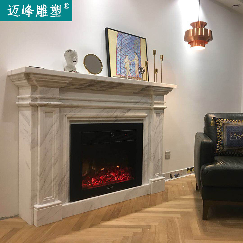 Marble Fireplace Fa Fireplace Stone Stone Carved Fireplace Decoration Cabinet Living-room American Minima Jazz White Wall Stove Racks-Taobao