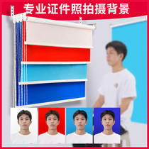 (Roller Shutter Certificate background cloth) Photographs 1-inch photo-axis SCROLL LIFTING TRICOLOR Photos Like Gallery Photography Shelf Manually Hanging Wall Roll Props Curtain Snap Shot paper