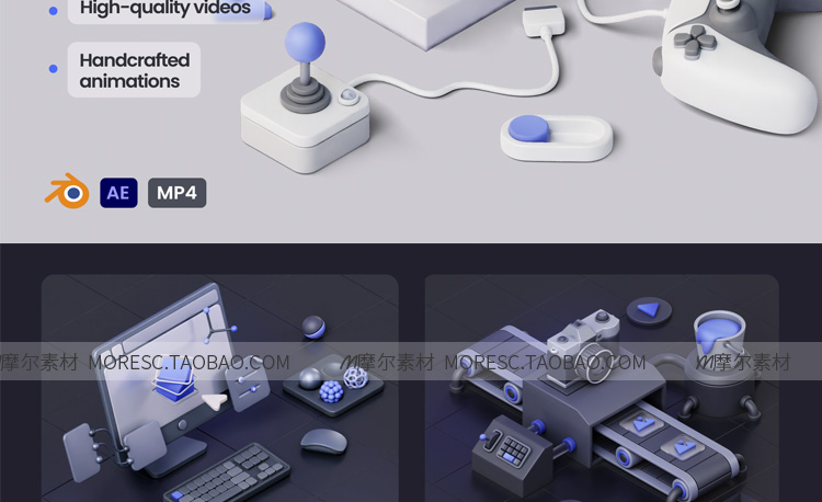 图片[4]-blender卡通等距科技创意互联网游戏机3d模型建模abc动画obj素材 MX709-cg男孩