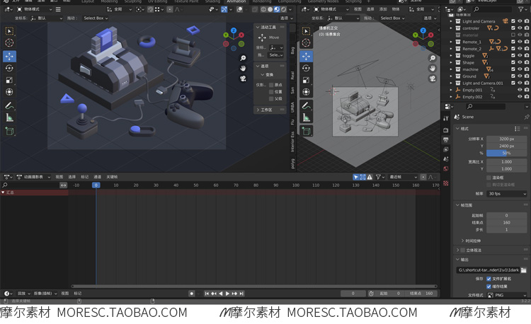图片[7]-blender卡通等距科技创意互联网游戏机3d模型建模abc动画obj素材 MX709-cg男孩