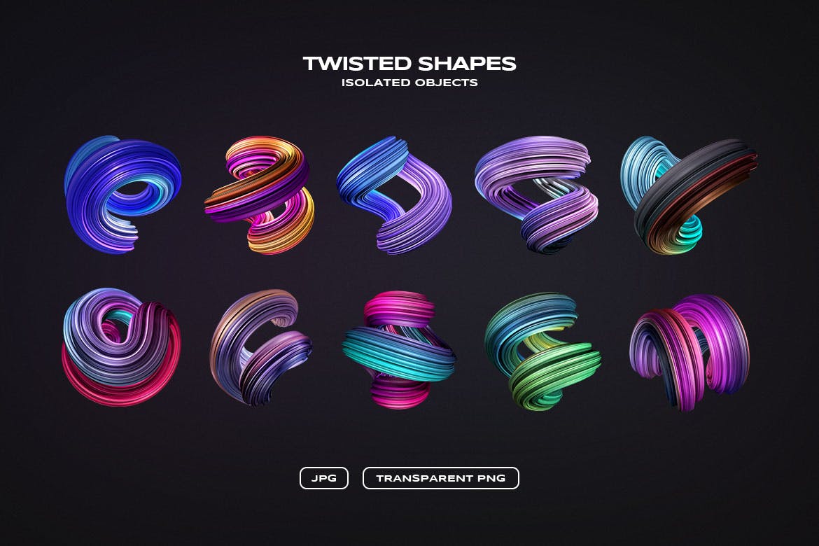 3D Twisted Decorative Shapes Backgrounds_5.jpg
