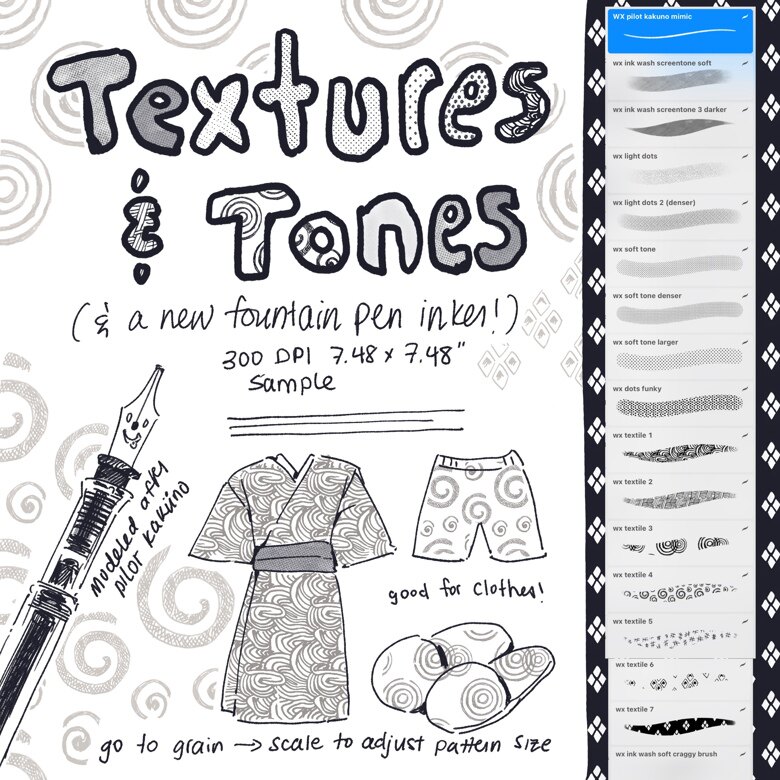 Textures & Tones Pack – Comic Brushes for Procreate
