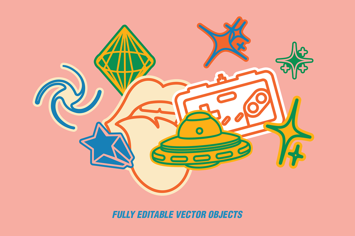 25 Y2K Stickers Retro Pack, an Object Graphic by G.jpg