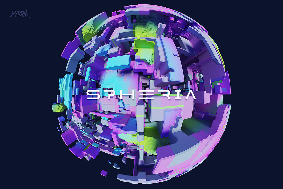Spheria  Abstract 3D Spheres V01, an Object Graphi.jpg