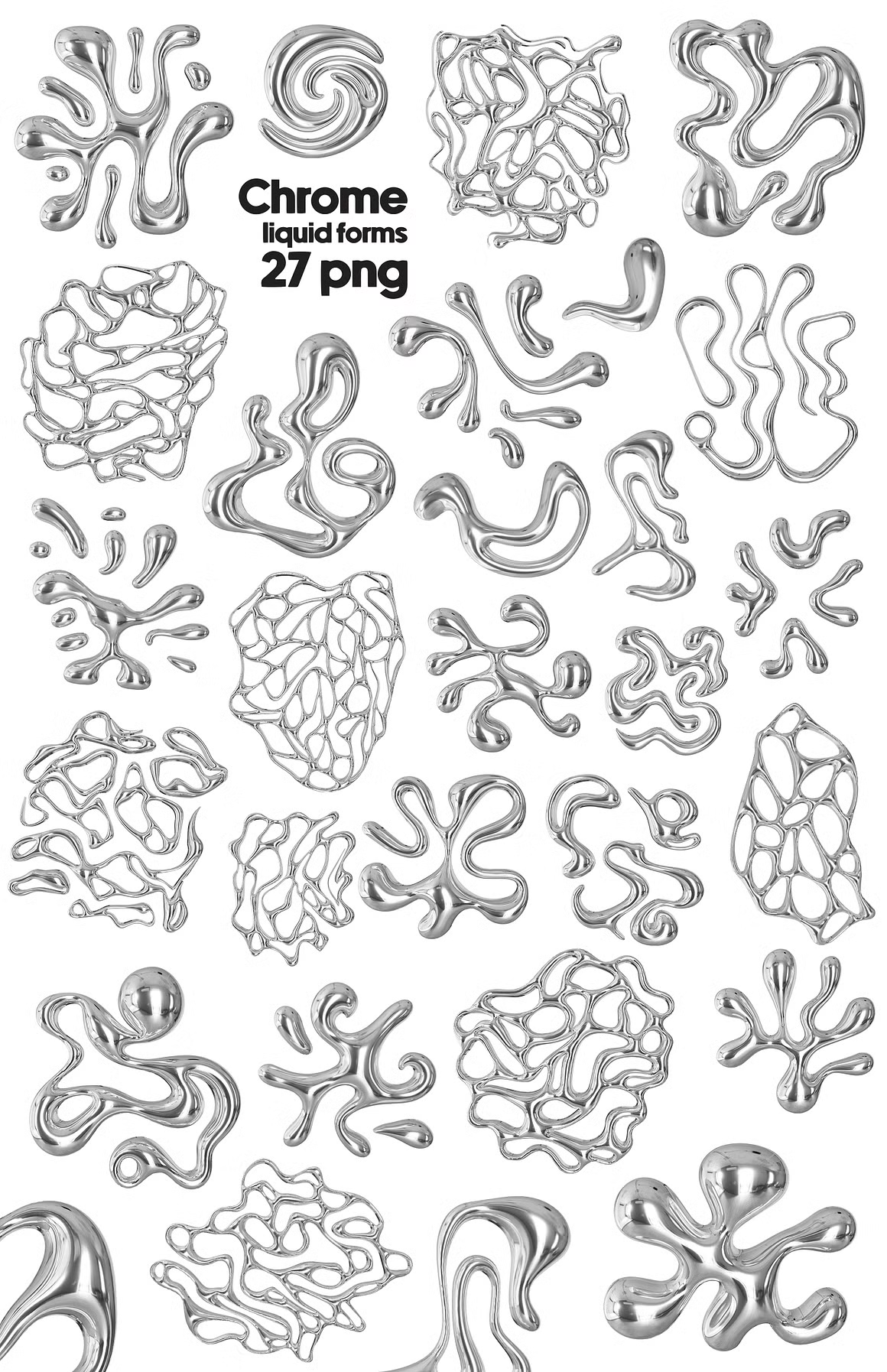 Chrome 3D Design Collection, a Graphic by LarysaZa.jpg