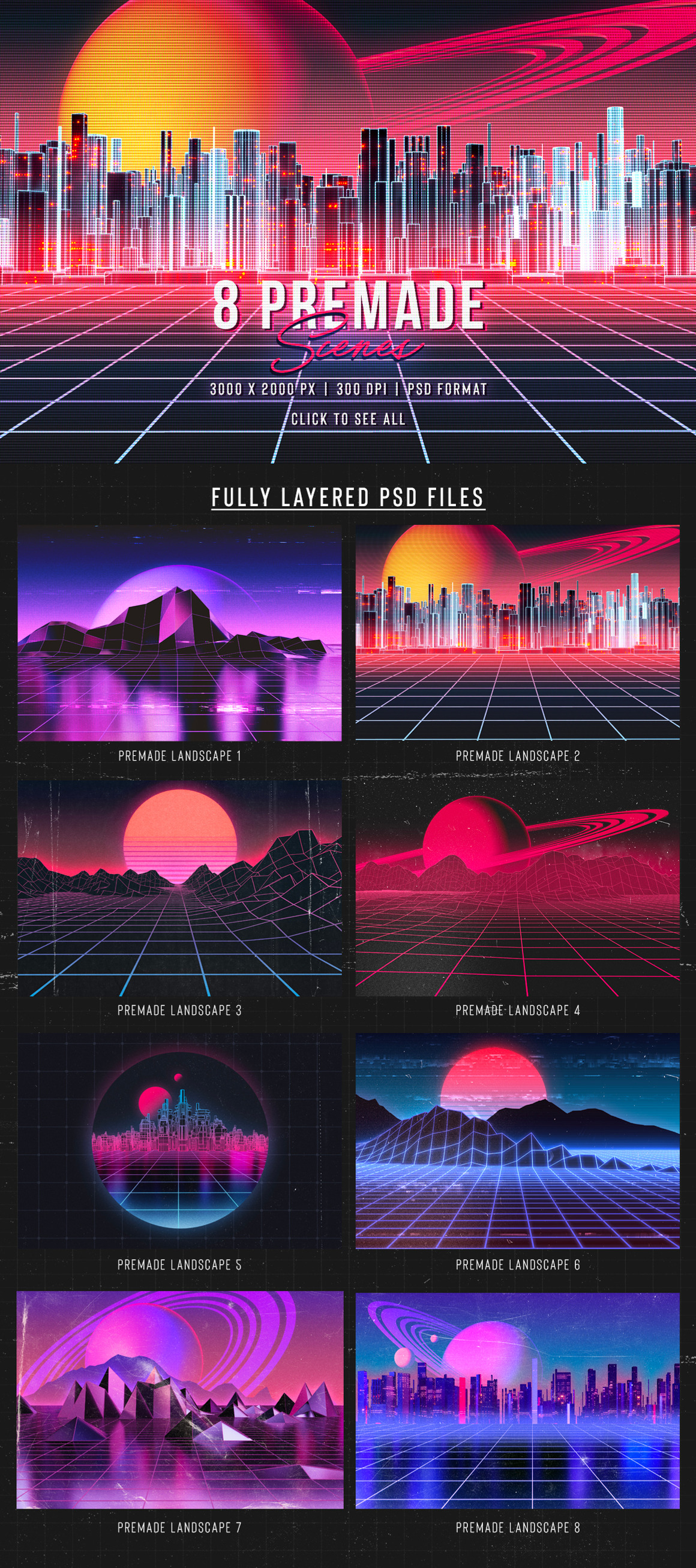 Retro Landscape Kit, an Object Graphic by MiksKS P.jpg