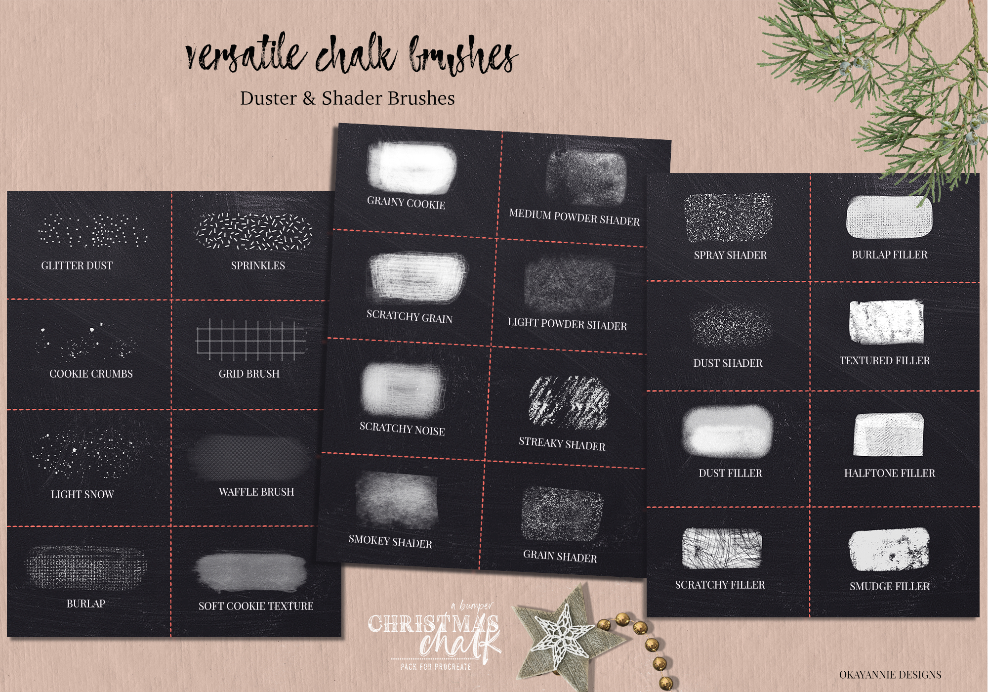 Christmas Chalk Procreate Brushes  Brushes ~ Creat.jpg
