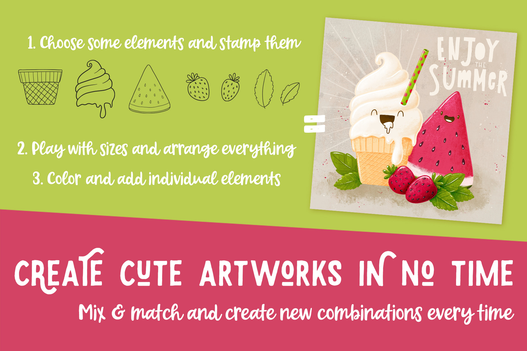Procreate Icecream  Fruits Stamps  Brushes ~ Creat.jpg
