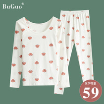 Autumn Clothes Autumn Pants Lady Pure Cotton Suit Winter Junior High School Student Full Cotton Sweatshirt Thin girl Large child warm lingerie