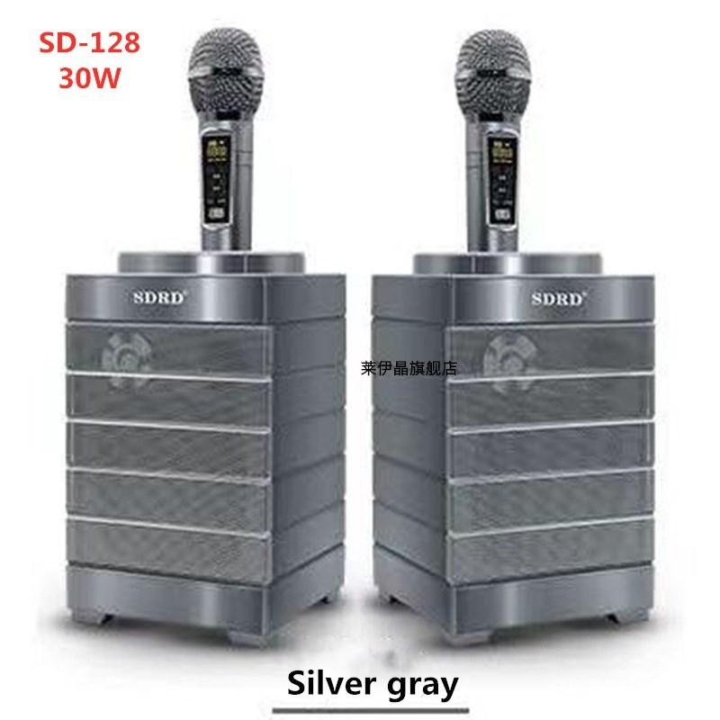 Karaoke wireless bluetooth speaker, home SD series subwoofer (1627207:11895879740:sort by color:SD-128 Silver gray)