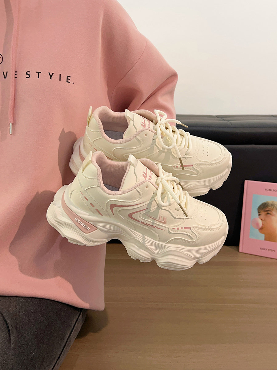 Pull-Back Shoes Women's Shoes 2026 Spring New Popular Casual Sports Shoes Versatile Lightweight Height-Increasing Thick-Soled Dad Shoes