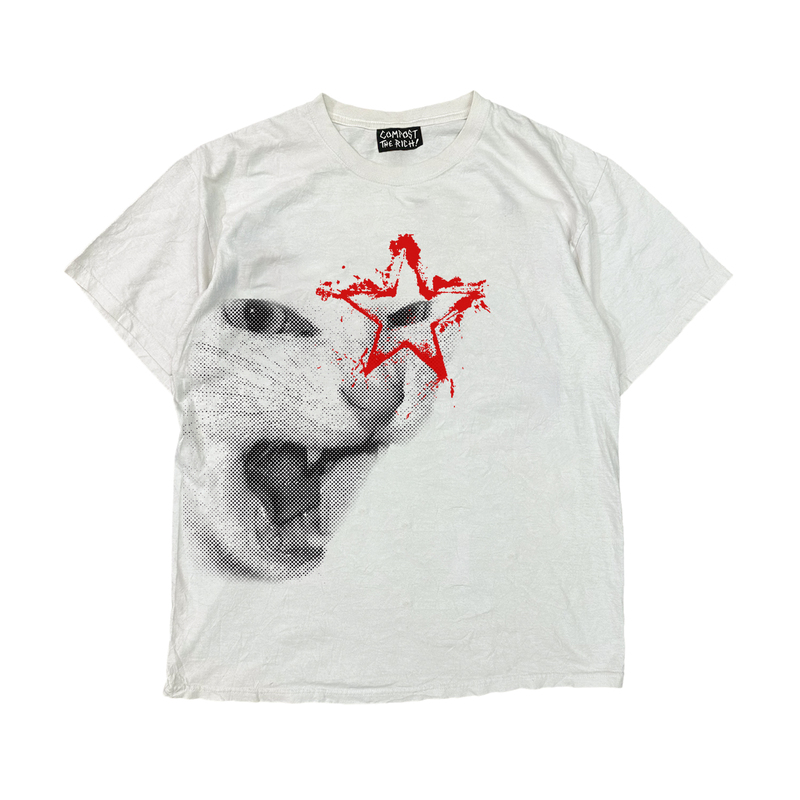 Absurd Town Rock Cat Fun Print Romantic Punk Distressed Short Sleeve T-Shirt Y2K Outfit Long Sleeve
