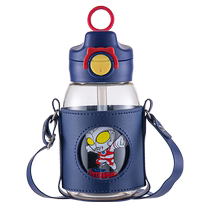 Ultraman childrens water cup summer sippy cup for primary school students to go to school special anti-fall large capacity big belly cup 2509