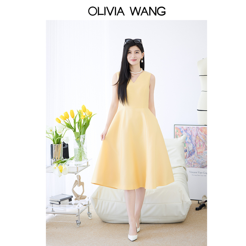 Olivia Wang "Passionate Waltz” 45mm High-End Luxury Silk Wool Princess Dress Gown