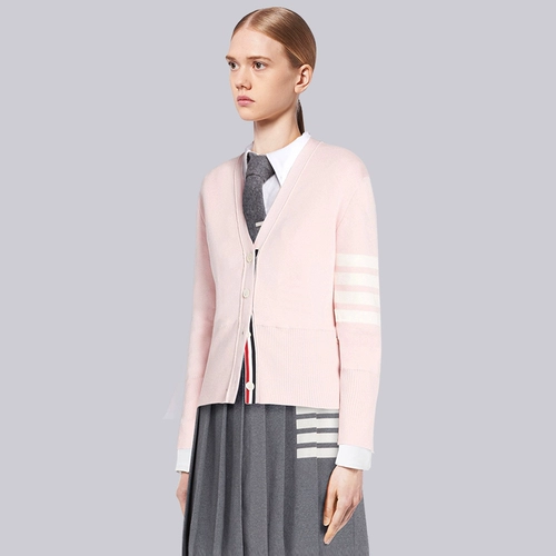 TB Розовый кардиган, куртка, трикотажный осенний демисезонный свитер, защита от солнца, в обтяжку