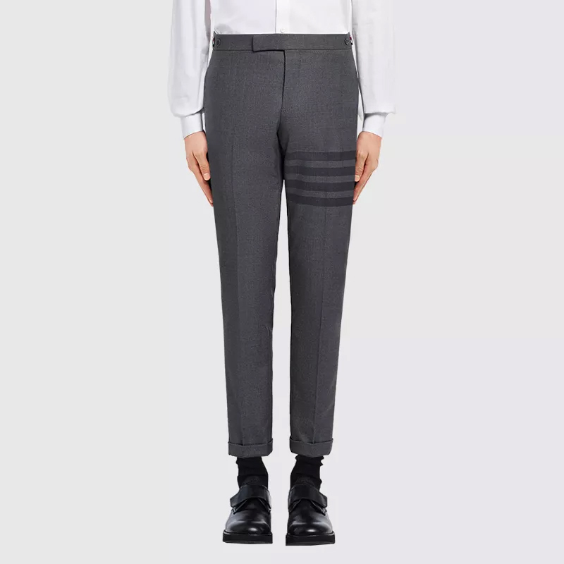 [Official Genuine] Tb Casual Pants Suit Pants Unisex Couple Style Business Slim Fit Long Pants Straight Leg Cropped Pants Tb