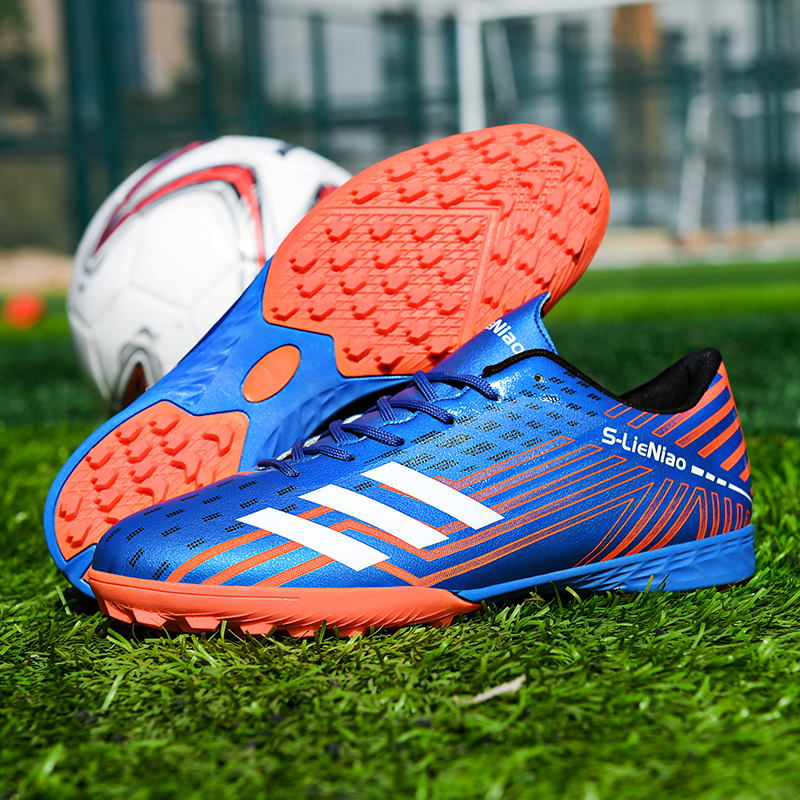 Children's football shoes boys and girls tf broken nail training shoes youth adult ag nail artificial leather foot grass football shoes