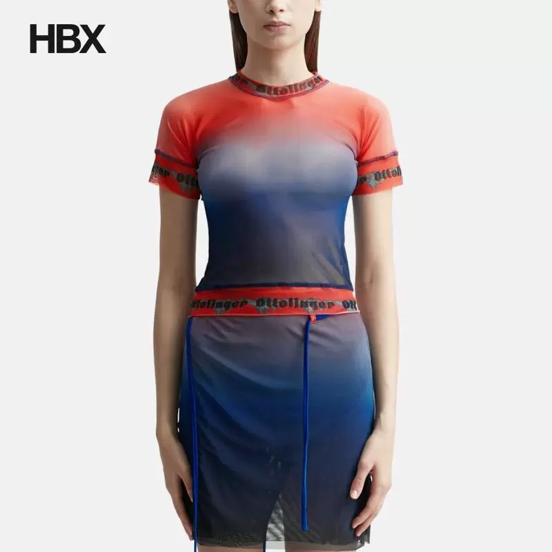 Ottolinger [Сетка Черника Фейд футболка короткий рукав HBX]